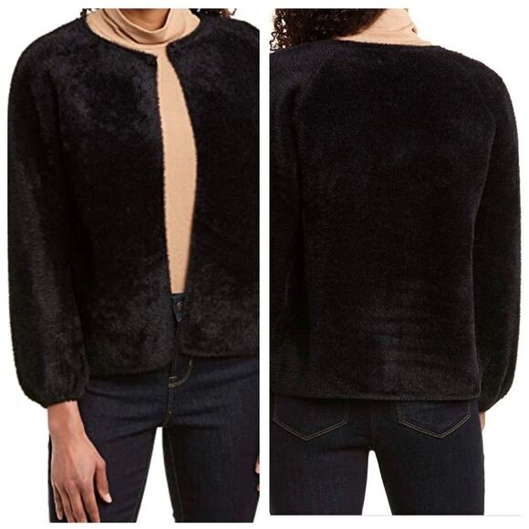 NWT MAX STUDIO Faux Fur Soft Open Cardigan SMALL - Picture 2 of 15